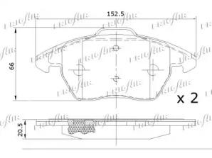 Комплект тормозных колодок (FRIGAIR: PD10.504)