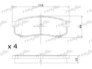 Комплект тормозных колодок (FRIGAIR: PD16.503)