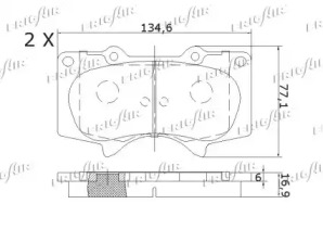 Комплект тормозных колодок (FRIGAIR: PD16.504)