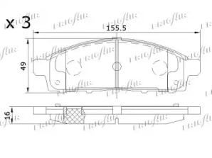 Комплект тормозных колодок (FRIGAIR: PD16.507)