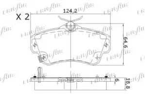 Комплект тормозных колодок (FRIGAIR: PD18.502)