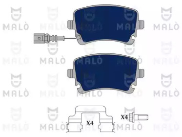 Комплект тормозных колодок (MALÒ: 1050110)