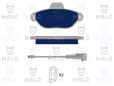 Комплект тормозных колодок (MALÒ: 1050383)