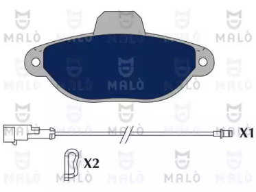 Комплект тормозных колодок (MALÒ: 1050913)