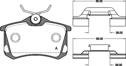 Комплект тормозных колодок (OPEN PARTS: BPA0263.50)