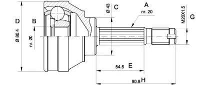 Шарнирный комплект (OPEN PARTS: CVJ5001.10)