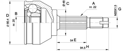 Шарнирный комплект (OPEN PARTS: CVJ5002.10)