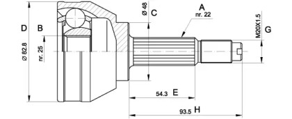 Шарнирный комплект (OPEN PARTS: CVJ5003.10)