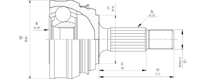 Шарнирный комплект (OPEN PARTS: CVJ5005.10)