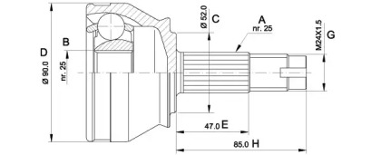 Шарнирный комплект (OPEN PARTS: CVJ5014.10)