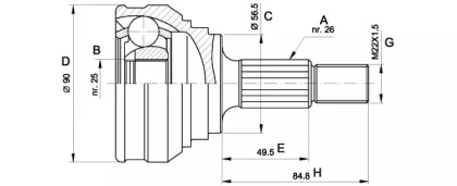 Шарнирный комплект (OPEN PARTS: CVJ5021.10)