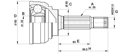 Шарнирный комплект (OPEN PARTS: CVJ5022.10)