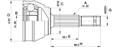 Шарнирный комплект (OPEN PARTS: CVJ5025.10)