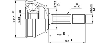 Шарнирный комплект (OPEN PARTS: CVJ5030.10)