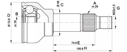 Шарнирный комплект (OPEN PARTS: CVJ5034.10)