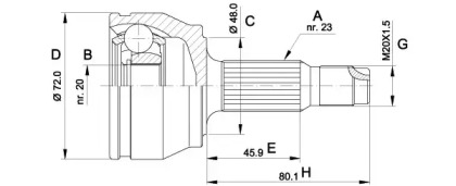 Шарнирный комплект (OPEN PARTS: CVJ5037.10)