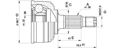 Шарнирный комплект (OPEN PARTS: CVJ5049.10)