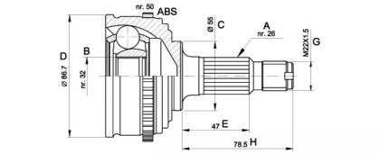 Шарнирный комплект (OPEN PARTS: CVJ5050.10)