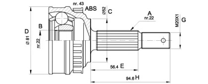 Шарнирный комплект (OPEN PARTS: CVJ5054.10)