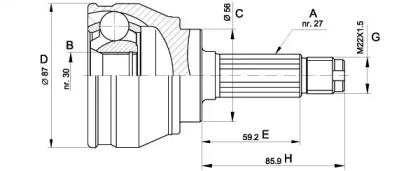 Шарнирный комплект (OPEN PARTS: CVJ5083.10)