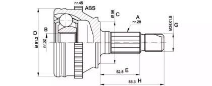 Шарнирный комплект (OPEN PARTS: CVJ5089.10)