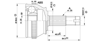 Шарнирный комплект (OPEN PARTS: CVJ5092.10)