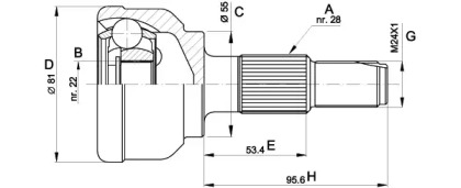 Шарнирный комплект (OPEN PARTS: CVJ5124.10)