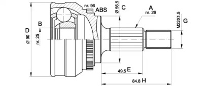 Шарнирный комплект (OPEN PARTS: CVJ5125.10)