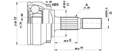 Шарнирный комплект (OPEN PARTS: CVJ5132.10)