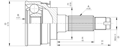 Шарнирный комплект (OPEN PARTS: CVJ5136.10)