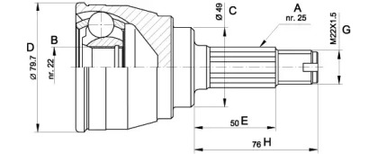 Шарнирный комплект (OPEN PARTS: CVJ5148.10)