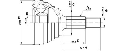 Шарнирный комплект (OPEN PARTS: CVJ5149.10)