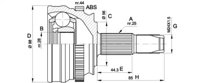 Шарнирный комплект (OPEN PARTS: CVJ5153.10)