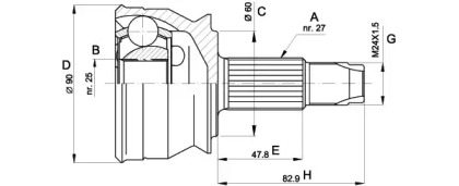 Шарнирный комплект (OPEN PARTS: CVJ5154.10)