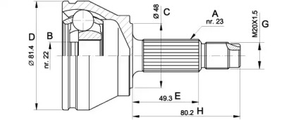 Шарнирный комплект (OPEN PARTS: CVJ5156.10)