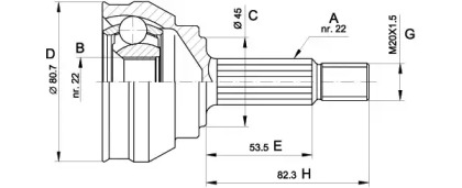 Шарнирный комплект (OPEN PARTS: CVJ5158.10)