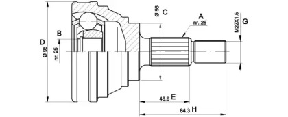 Шарнирный комплект (OPEN PARTS: CVJ5166.10)