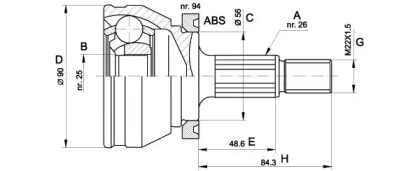 Шарнирный комплект (OPEN PARTS: CVJ5170.10)