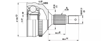 Шарнирный комплект (OPEN PARTS: CVJ5180.10)