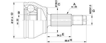 Шарнирный комплект (OPEN PARTS: CVJ5192.10)