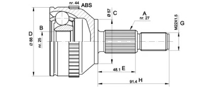 Шарнирный комплект (OPEN PARTS: CVJ5200.10)