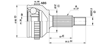 Шарнирный комплект (OPEN PARTS: CVJ5201.10)