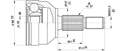 Шарнирный комплект (OPEN PARTS: CVJ5202.10)