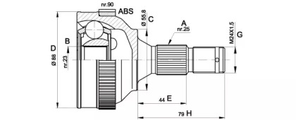 Шарнирный комплект (OPEN PARTS: CVJ5206.10)