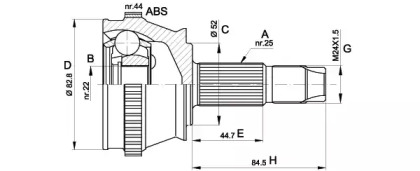 Шарнирный комплект (OPEN PARTS: CVJ5210.10)