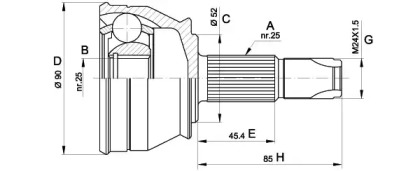 Шарнирный комплект (OPEN PARTS: CVJ5211.10)