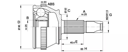 Шарнирный комплект (OPEN PARTS: CVJ5212.10)