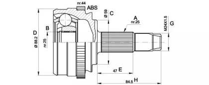 Шарнирный комплект (OPEN PARTS: CVJ5214.10)