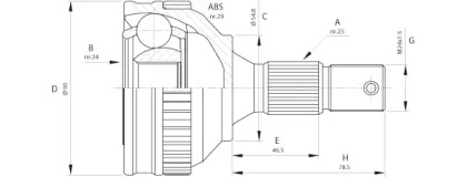 Шарнирный комплект (OPEN PARTS: CVJ5216.10)