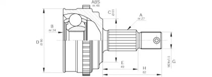 Шарнирный комплект (OPEN PARTS: CVJ5220.10)